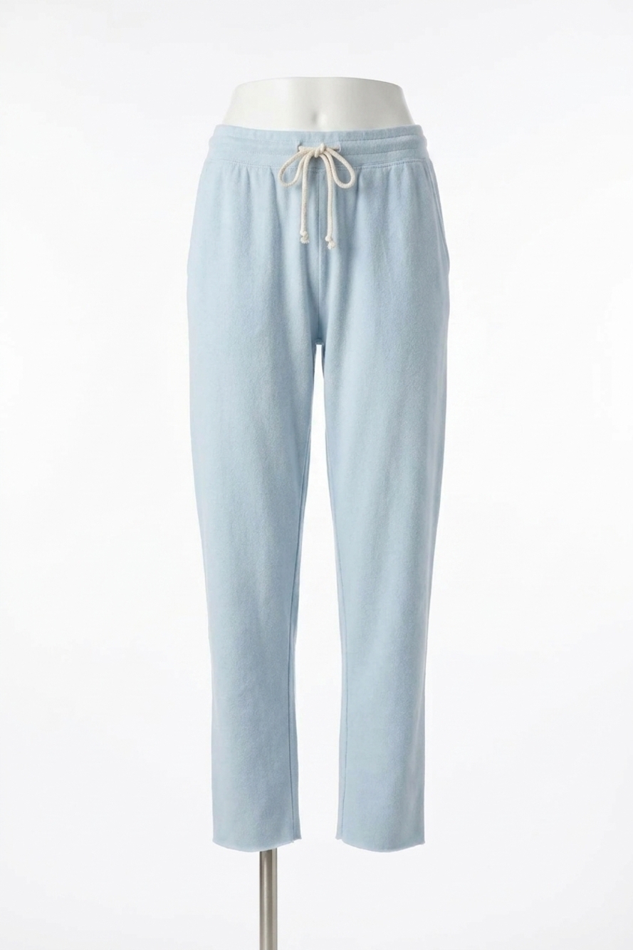 NEW PERFECTWHITETEE jamaica beach fleece capri pants in powder blue